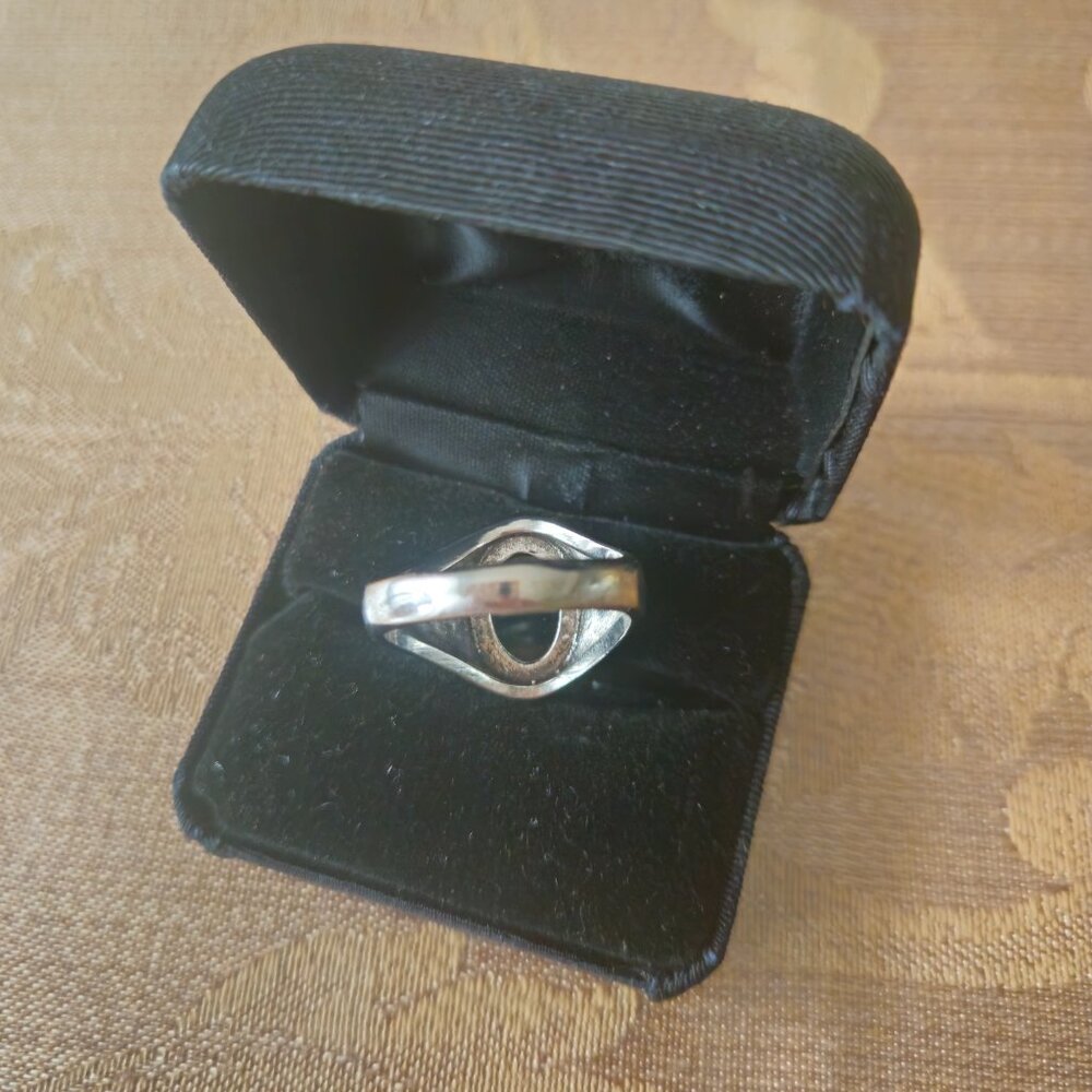 Men's Silver Tone Statement Ring - image 4